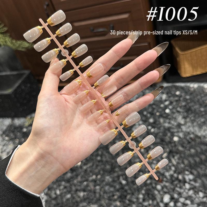 Rhinestone Gradient Blush Mermaid Cat-Eye Camellia Lily Nail Stickers - Set of 30 Pieces