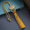 Elegant Gold Ruyi Lock Car Pendant: Rearview Mirror Tassel for Peace and Style