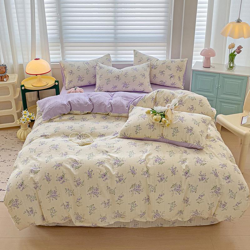 

Комплект постельного белья с наволочкой, простыня, одинарный, полный размер, постельное белье, стиранный хлопок, комплект пододеяльника, размер квин/кинг, двуспальный 3pcs 0.9m bed&set