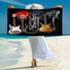1PC Custom Name Guitar Collection Artwork Beach Towel Highly Absorbent And Sand-Resistant Towel for Swimming, Pool, Yoga, And Travel Lightweight