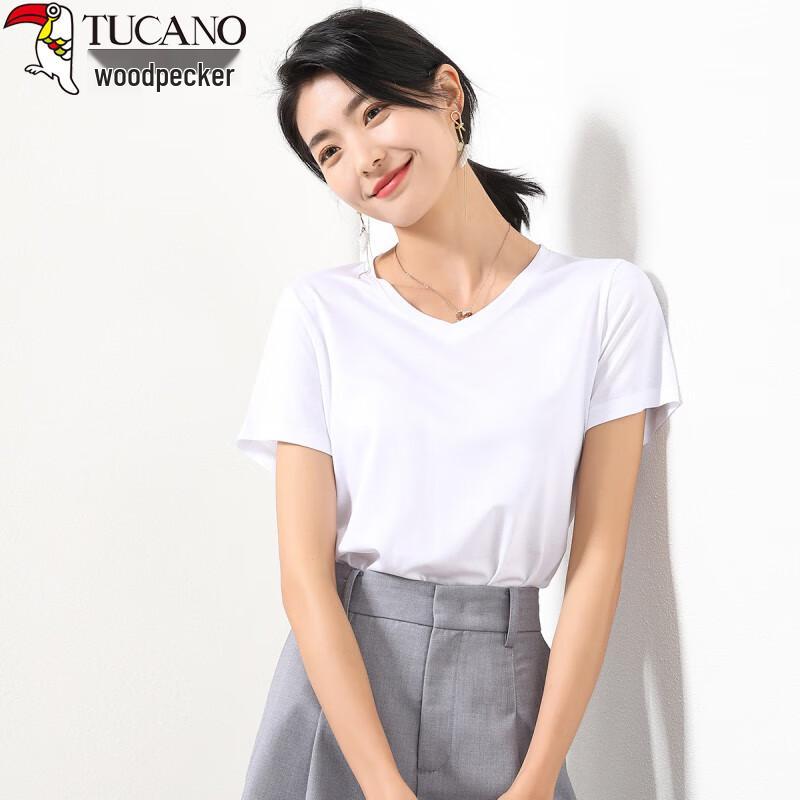 Women's Pure Cotton V-Neck Short Sleeve T-Shirt