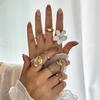 European and American Popular Design Sense Niche Butterfly Ring Open Joint Ring Set Love Ring