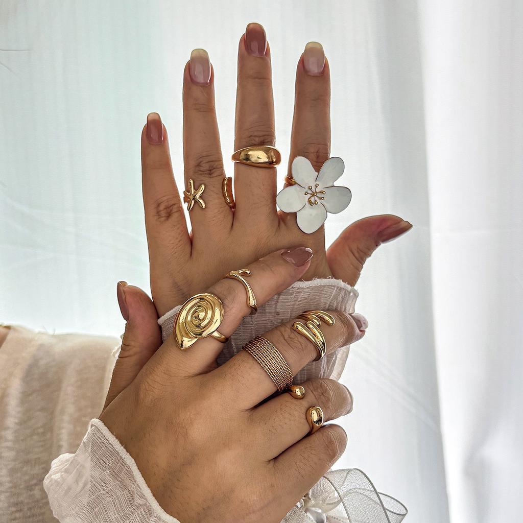 European and American Popular Design Sense Niche Butterfly Ring Open Joint Ring Set Love Ring
