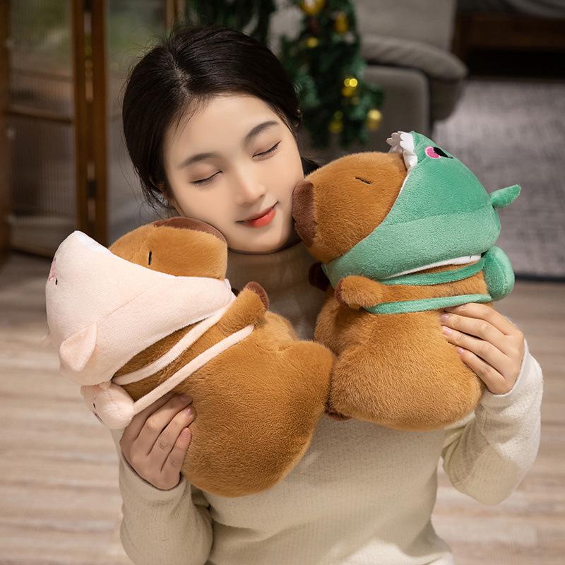 Capybara Plush Toy: Cartoon Backpack & Removable Doll