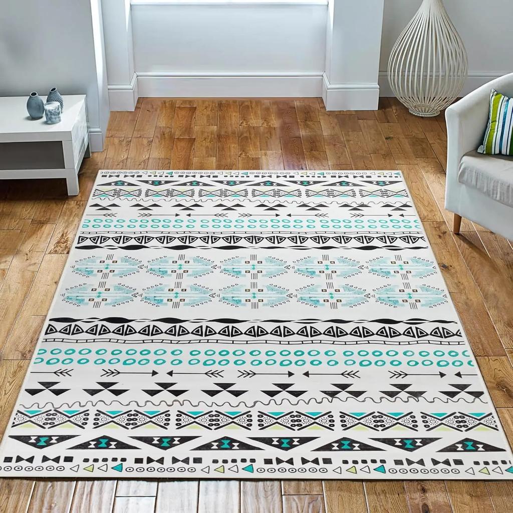 Geometric Style Living Room Carpet, Durable And Slip-Resistant Sofa, Coffee Table Rug, Bedroom Floor Mat, Home Decoration