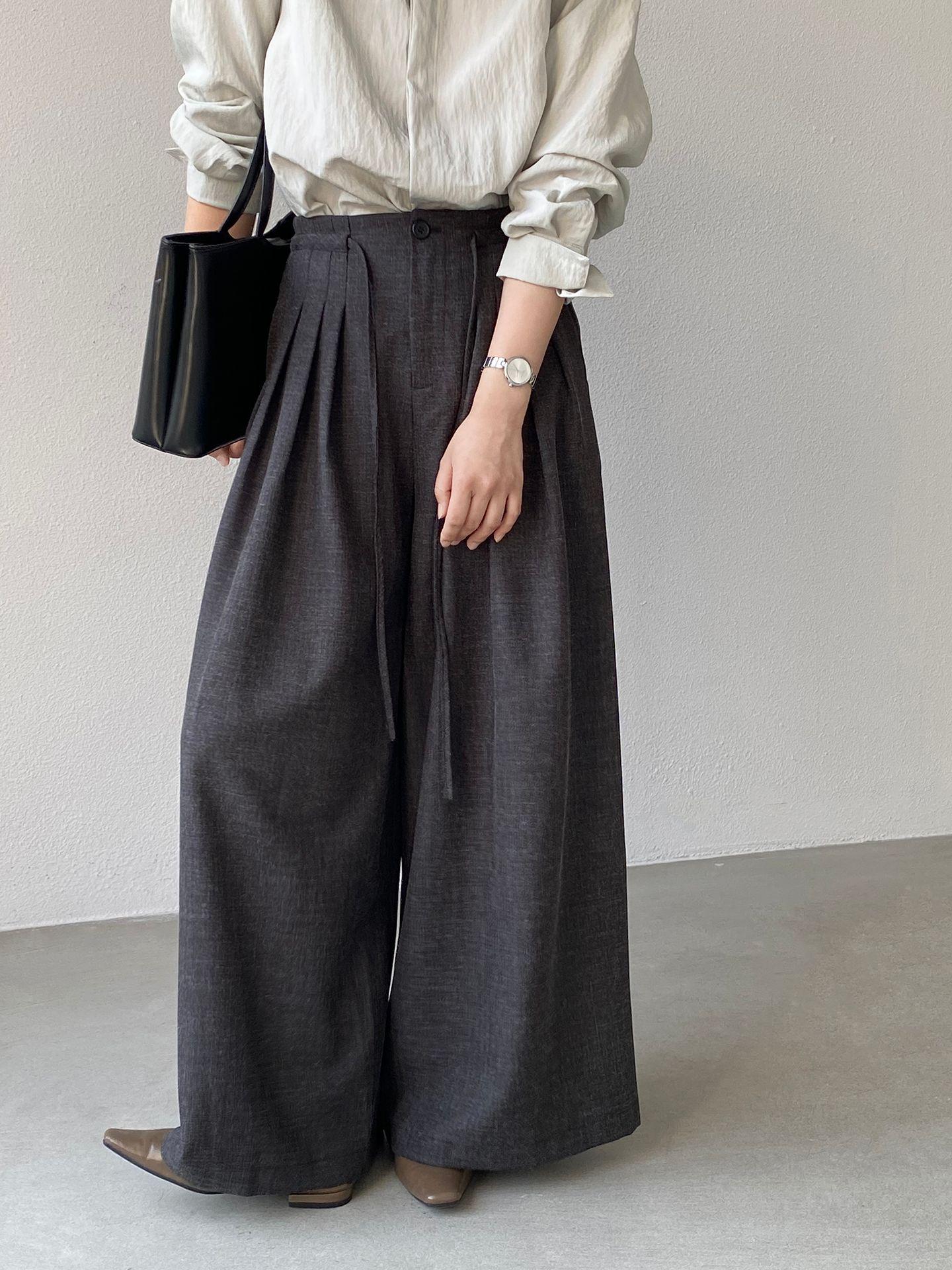 Jiang Zuo Korean Style High-End Pleated Wide-Leg Suit Pants 1619 S