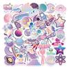 50Pcs Cartoon Purple Gradient Planet Graffiti Helmet Water Cup Diy Waterproof Pvc Children'S Toy Reward Sticker