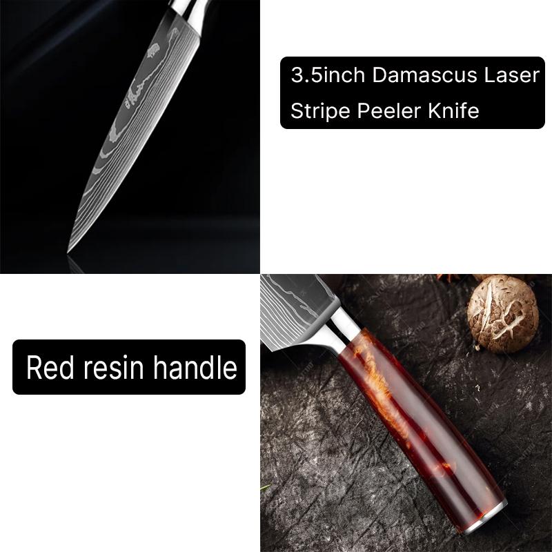3.5in Şam Meyve Bıçağı Ev Keskin Yardımcı Gıda Bıçağı Meyve Soyma Bıçakları Reçine Kolu Mutfak Meyve Küçük Bıçak