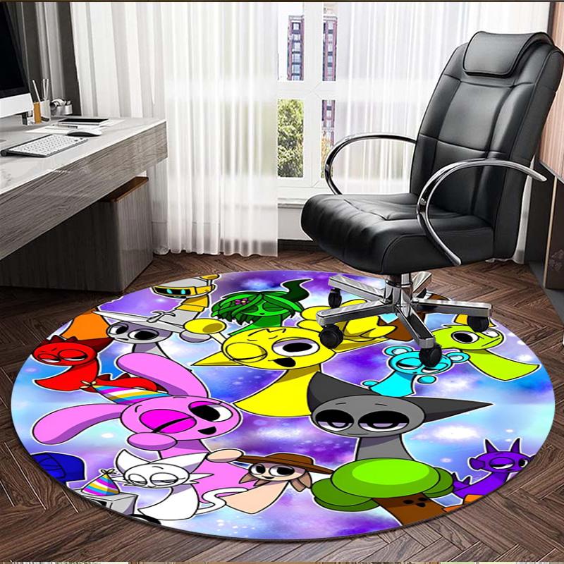Sprunki Game Print Round Rug, Washable Floor Carpet, For Entryway Dorm Laundry Room Office Study, Home Decor Birthday Christmas Gift