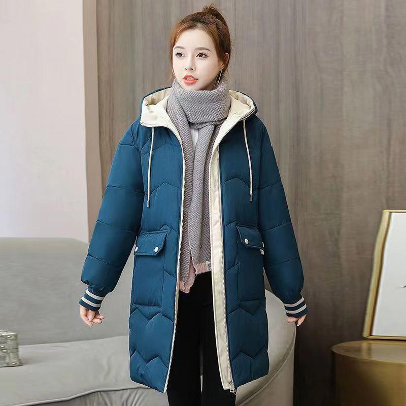 Down Cotton-padded Jacket for Women's Medium and Long Winter Loose and Thickened Cotton-padded Jacket for Small People P