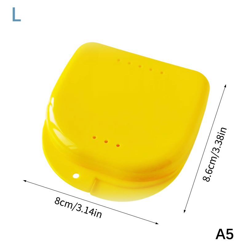 Portable Dental Braces Retainer Case Colorful Denture Tray Storage Box with Vent Holes for Home Office School