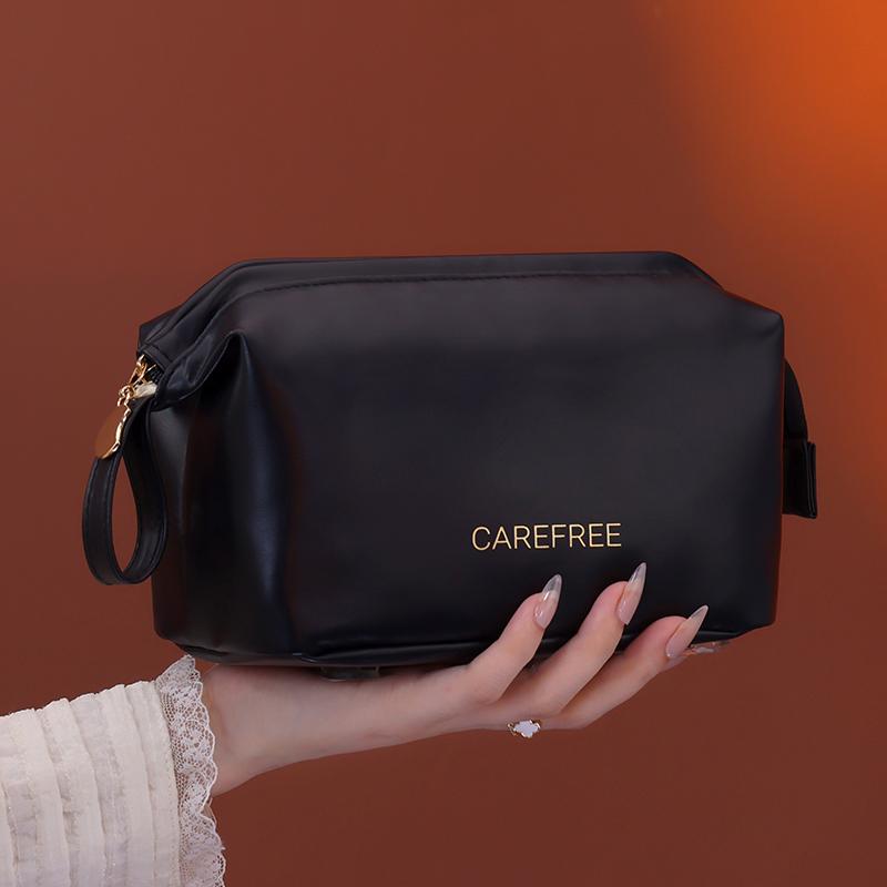 Ladies Portable Handheld Makeup Bag Large Capacity Travel Cosmetic Bag Toiletries Bag for Business Trips Wash Pouch Organization