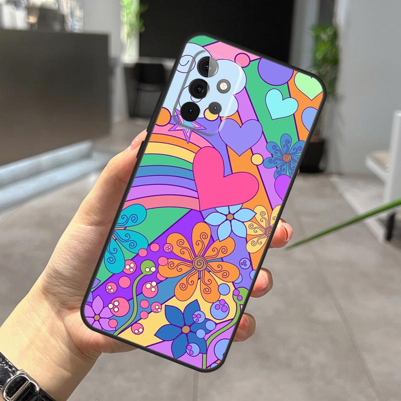 retro Groovy hippie boho rainbow Case For Samsung Galaxy A53 A33 A13 A14 A34 A54 A31 A51 A71 A12 A22 A32 A42 A52 A52S Coque