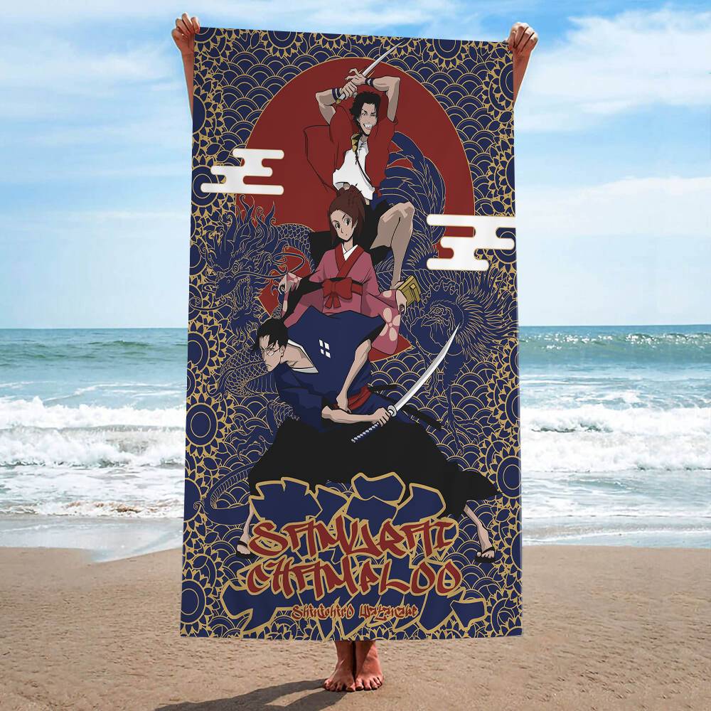 Adventure Samurai Champloo Big Microfiber Beach Towels Quick Dry Towel Sand Beach Towels Pool Towel For Travel Swim Pool Yoga
