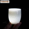 111ml Sheep Fat Jade Porcelain Honeycomb Teacup Antique Tea Bowl Tea Pair Tea-tasting Meditation Cup Jianzhan Master Cups Cafes