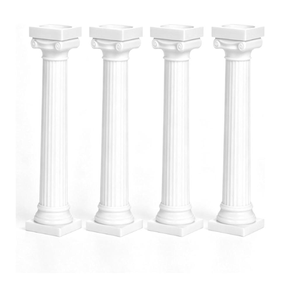4pcs White Roman Column Cake Stands Shearable Tiered Cake Separators Wedding Decoration