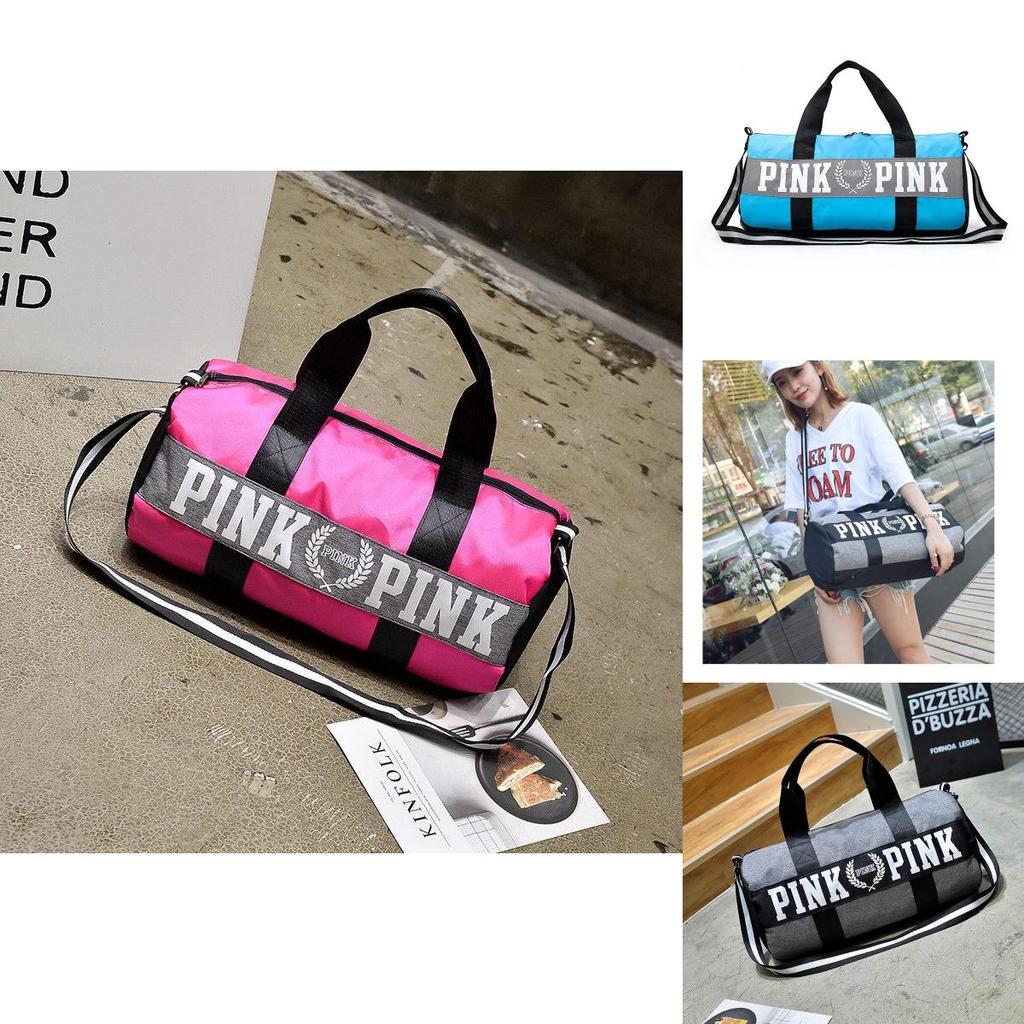 Victoria's Pink Różowa Płócienna Torba Duffle na Jogę o Ponadczasowym Designie do Szkoły i na Siłownię
