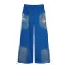American Vintage Badge Print Track Pants Loose Fit Wide Leg Sweatpants Men Women Casual Streetwear
