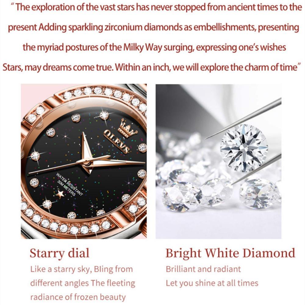 OLEVS New Top Women's Watch Fashion Diamond Madrid Watch High -end Watch