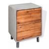 Bedside Table - VIDAXL - Solid Acacia Wood - Industrial - Loft - Grey