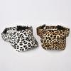 Leerer Dach Leopardenmuster Verstellbares Klettband Sonnenhut Damen Verlängerte Krempe Tennis Sporthut Modeaccessoires
