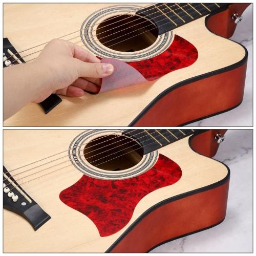uxcell Acoustic Guitar Pickguard, 104cm, Self-Adhesive, Right-Handed, Waterdrop Shape, Brown, Pack of 2