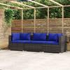 Day and Night - Day and Night 3-seater Garden Sofa with Gray Synthetic Rattan Cushions