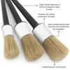 3Pcs/Set Plastic Handle Car Cleaning Brush Boar Hair Bristle Brushes  Auto Detail Tools