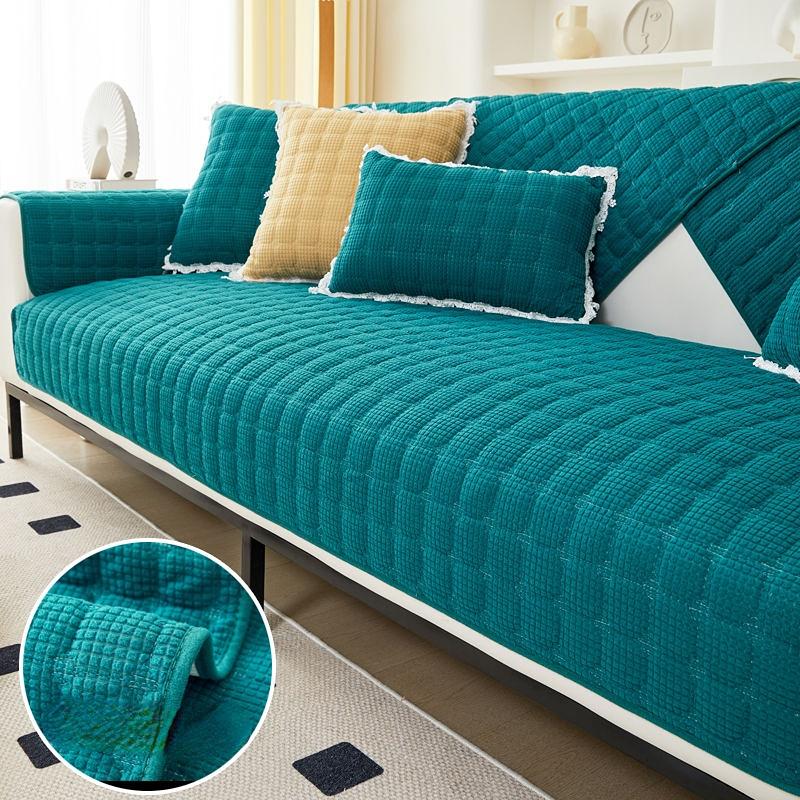 Modern Simple Sofa Cover Cotton Non-Slip Living Room Sofa Cushion Fabric Dust-Proof Furniture Protection Cushion Universal