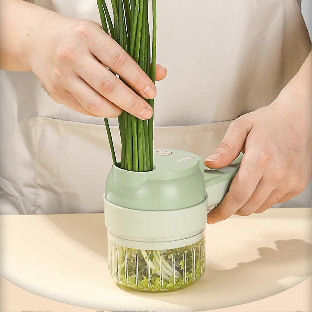 4-in-1 Multi-Functional Portable Electric Vegetable Cutter Set, Wireless Grinder Chopper for Home Kitchen Garlic, Peppers, Onions, Meat