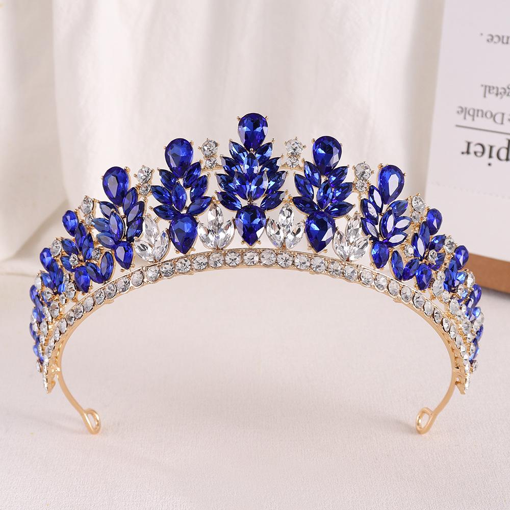 DIEZI Lusso Coreano 20 Colori Cristallo Opale Verde Corona Copricapo Sposa Nuova Elegante Tiara Regina Fasce per Capelli Vestito da Sposa Bambina