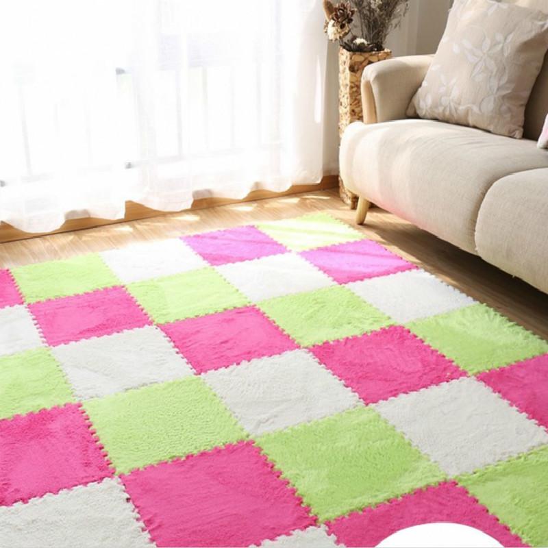 30*30 EVA Splicing Velvet Foam Pad Child Bedroom Treasure Crawling Mat