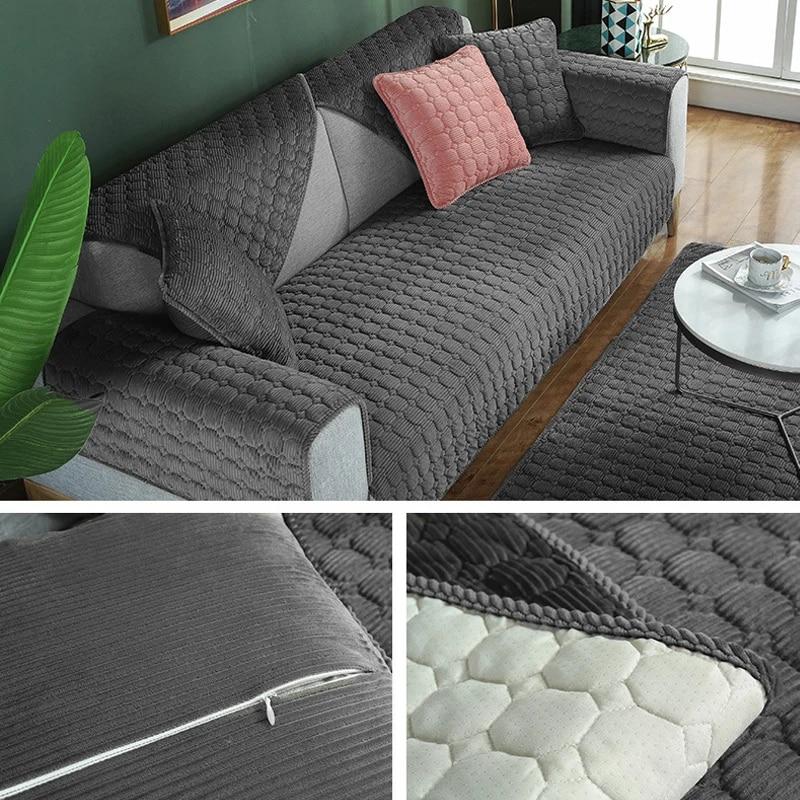 Tjock plysch soffhandduk Europeisk universal sofföverdrag Halkbeständigt sofföverdrag Soffhandduk för dekorkudde i vardagsrummet