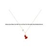 V Gold 18K Rose Gold Double Gourd Necklace with Natural Carnelian, White Mother-of-Pearl, and Diamond Inlay.