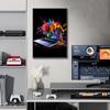 Pop Neon Videospiel Charakter Poster Gamepad Kopfhörer Fußball Basketball Leinwand Druck Wand Kunst Dekor Gaming Zimmer Dekoration