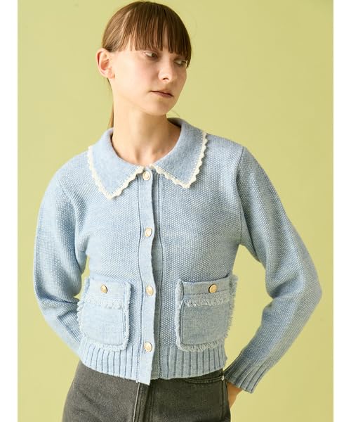 Furfur Tweed Knit Jacket RWNT254043SAXF