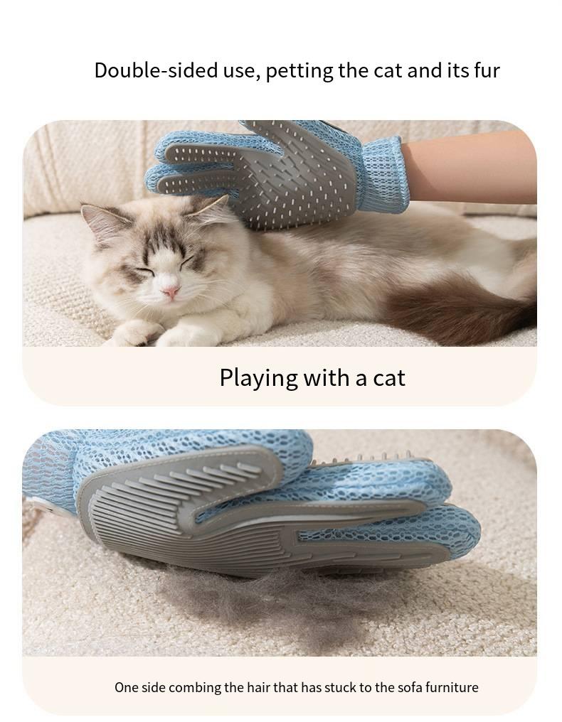 Silicone Pet Grooming Glove CatDog Hair Remover Brush Gentle MassageComb EfficientFloating Hair Removal Bathing Tool PetSupplies