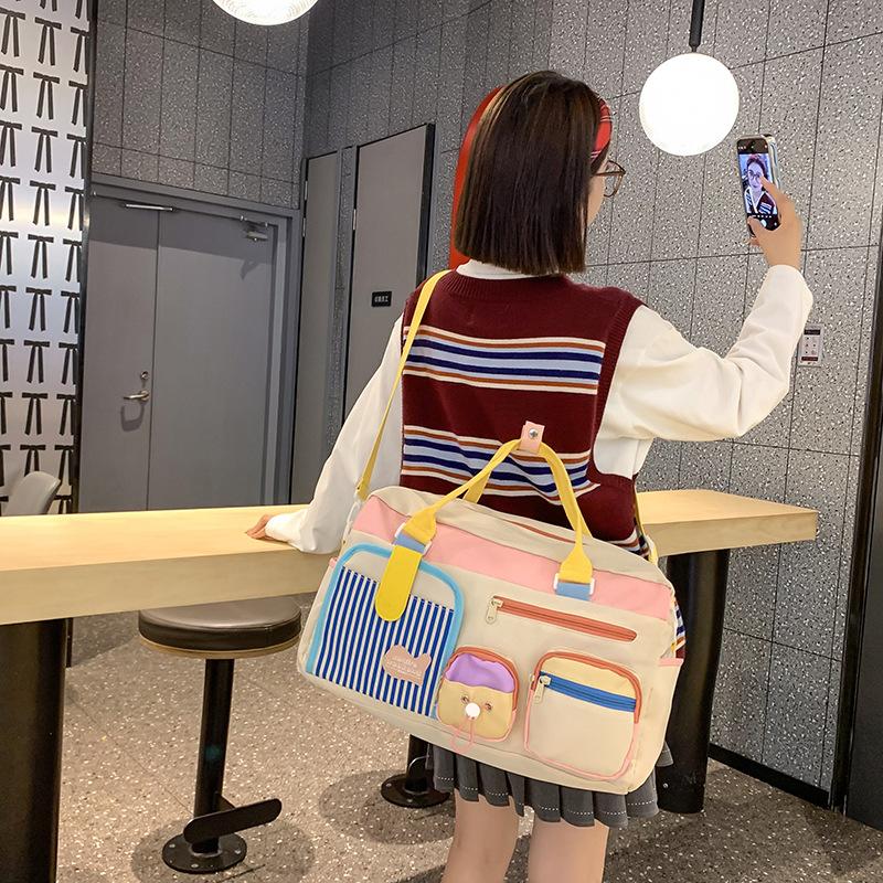 Cartoon Cute Large-capacity Commuter Bag New High-value Fashionable Girls Travel Bag Contrasting Color Portable Messenger Bag