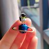 Astronaut Brooch Pin Enamel Blue Planet Lapel Pin Alloy Spaceman Badge Outfit Accessory