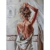 5D DIY Diamond Painting Seaside Girl Full Drill Round Diamond Embroidery Portrait Cross Stitch Mosaic Home Decor