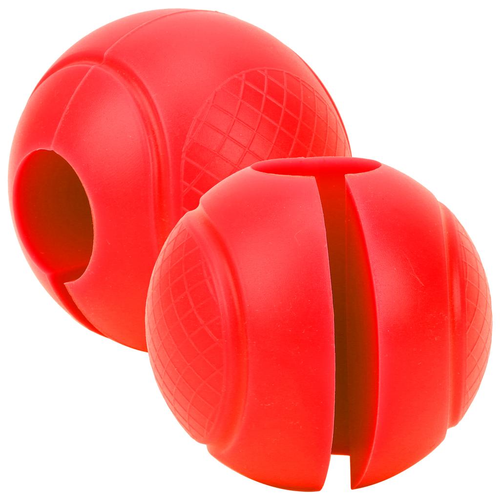 2pcs Barbell Grips Round Thick Silicone Dumbbell Adapter Balls Barbell Grip Hand Wrap BallRed
