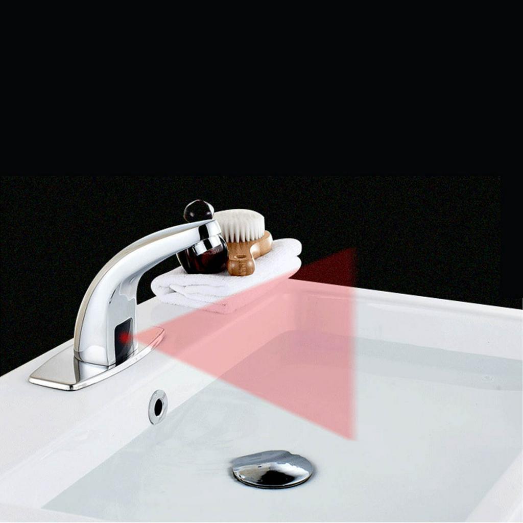 Automatic Infrared Sensor Basin Faucet Kitchen Smart Touchless Sink Cold Tap Single Handle Deck Mount + Controller Box