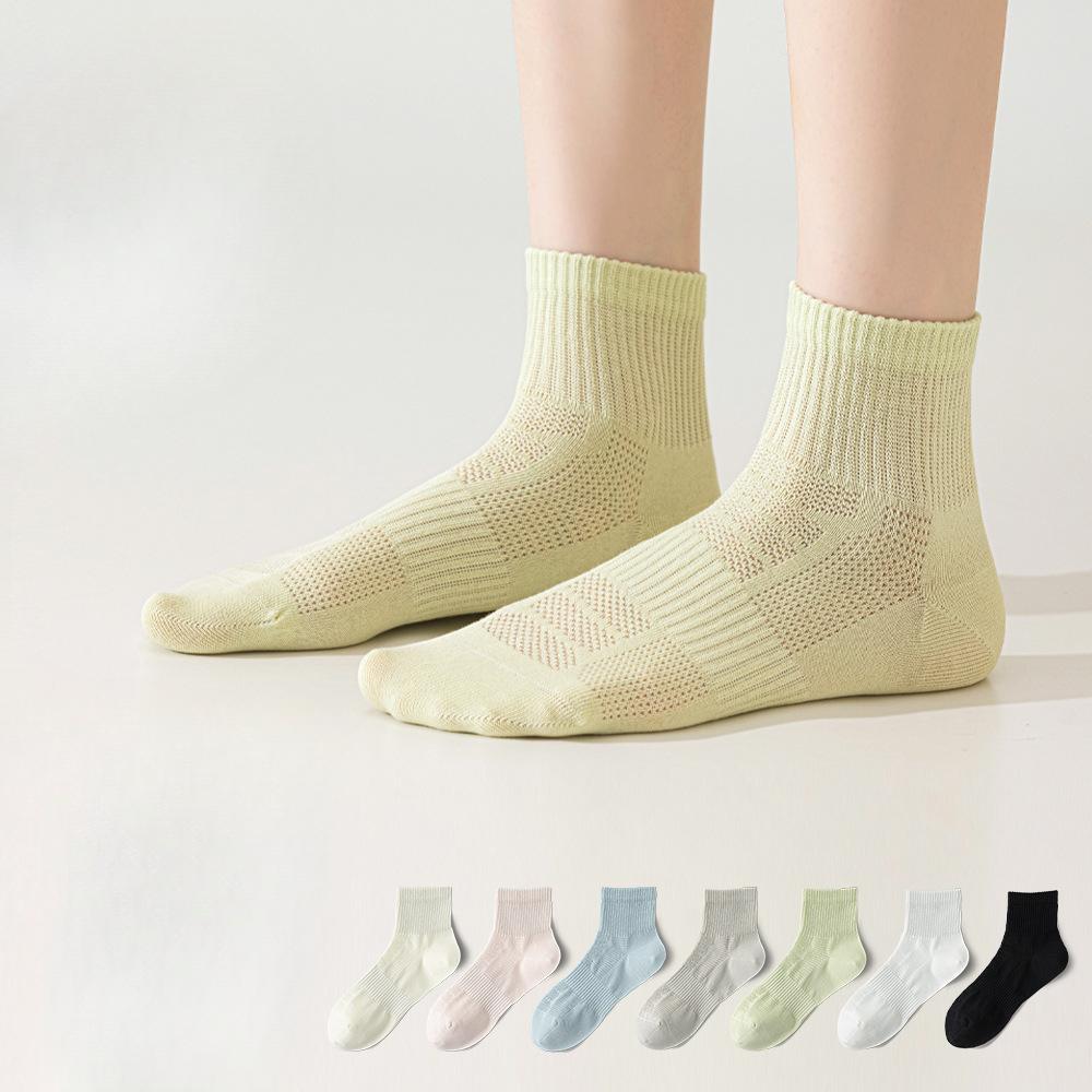 Female Spring and Summer Cotton Anti Bacterial Breathable Sweat Absorbing Deodorant Socks