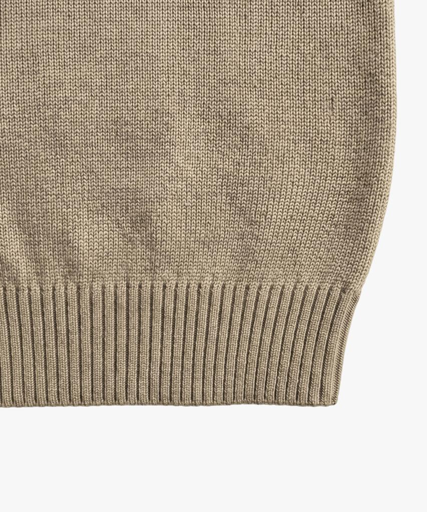 Meleugo Ruben V-Neck Short Sleeve Knit [Beige]