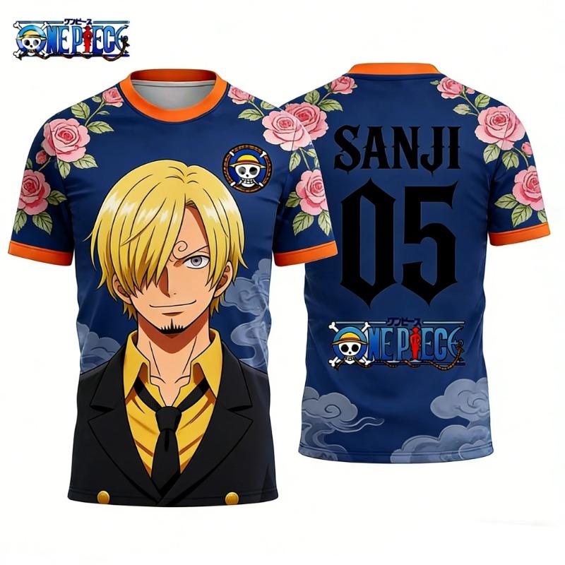 2026 Summer One Piece Luffy Retro Cosplay T-shirt Men's Oversized 3D