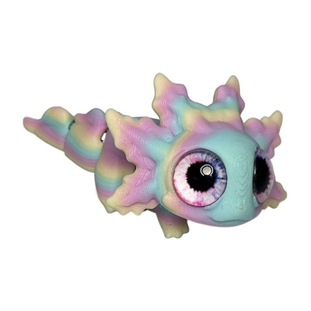 Simulation Eyes 3D Printed Miniature Salamander Model Movable Joints Salamander Figures
