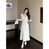 Ji lotus leaf edge strap long dress new hip wrap dress women's pink skirt