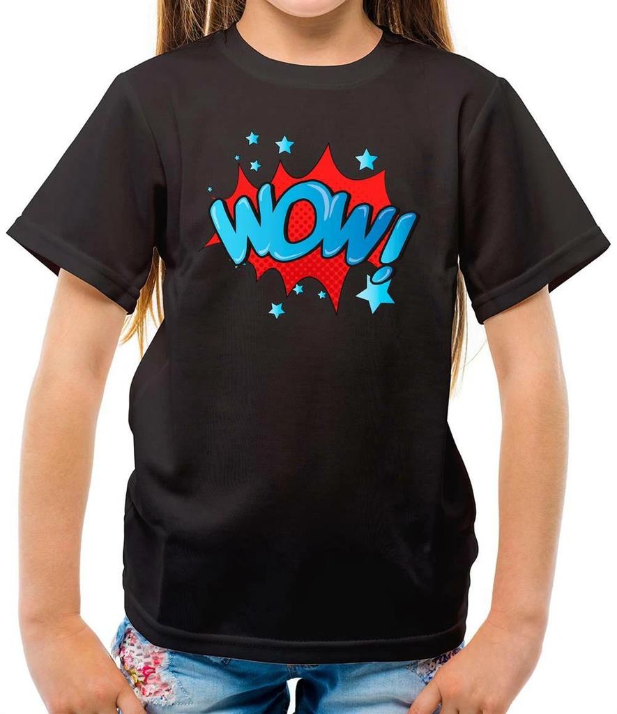Uau! Arte com Palavras - Camiseta Infantil - Quadrinhos - Super-herói - Pop Art - Graphic Novel - Geek
