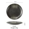 Multifunction Black Ellipse Circle Dinner Plate Under-Glazed Ceramic Dessert Tray Steak Pasta Dish Dinnerware Microwave Safe