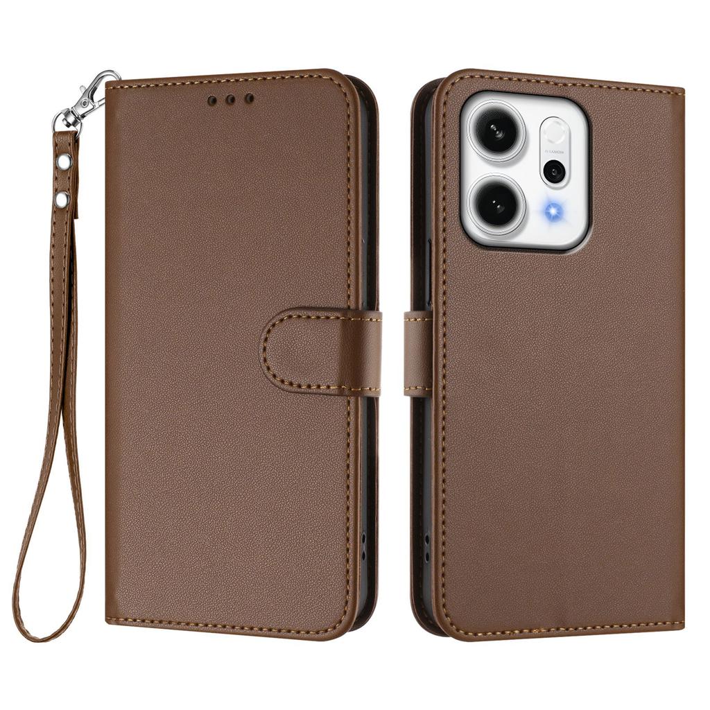 For Oppo Reno14 Pro 5G (Global) Leather Case Wallet Stand Phone Cover with Wrist Strap